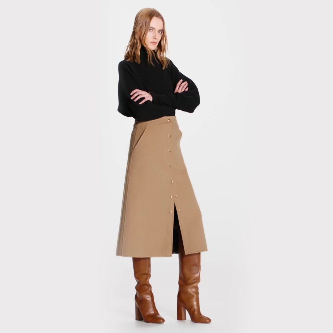 Double Face Button Down Midi Skirt - Women - Ready-to-Wear | LOUIS ...