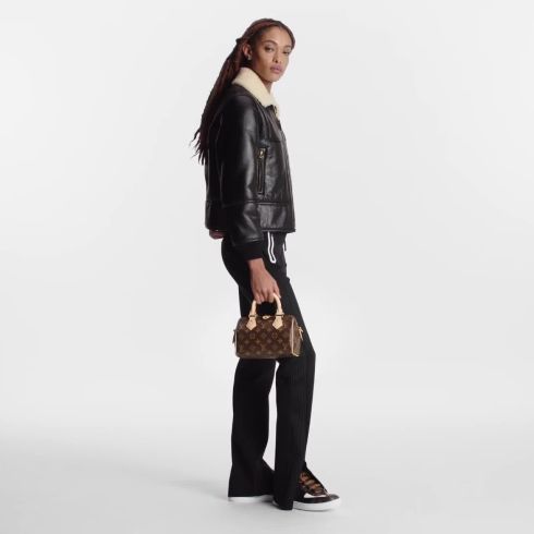 LV 2026 Speedy 18 Bandoulière Bag Blue Brown Denim Leather